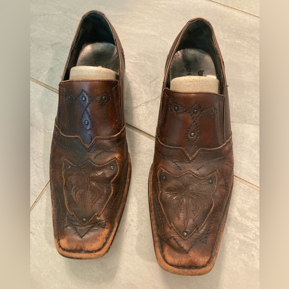 Mark Nason Lounge Brown Leather Slip on Dress Shoes U Rock Size 10.5 - Picture 2 of 4